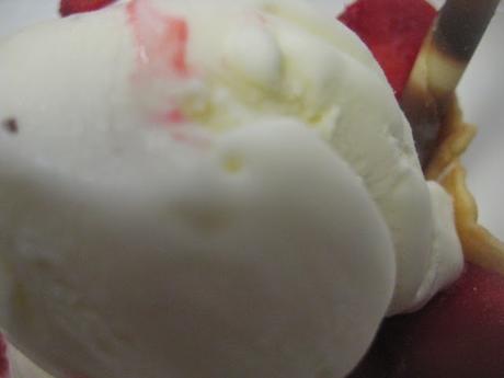 HELADO DE YOGUR GRIEGO EN TULIPA DE BARQUILLO CON FRESAS