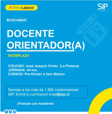 OPORTUNIDADES DE EMPLEOS PARA ORIENTADORES EN CHILE. Semana del 15 al 21-07-2024.