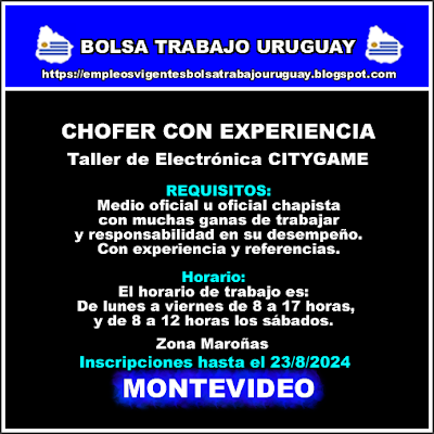 CHOFER CON EXPERIENCIA