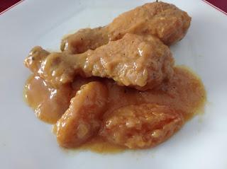 Pollo con melocotón