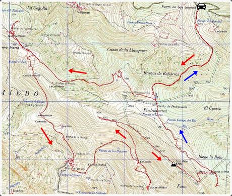 Alto San Lorenzo-Busbarraz-La Cuḷḷada Villaús-La Falguera-El Michu
