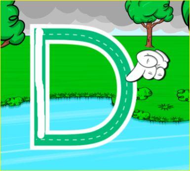 Trazo de letras. Juego Patinemos en el hielo