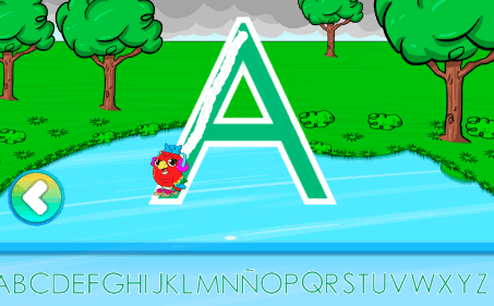 Trazo de letras. Juego Patinemos en el hielo