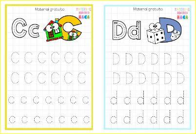 Trazo de letras. Juego Patinemos en el hielo