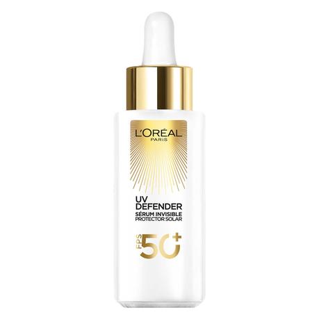 uv defender loreal fluido invisible serum color farmacity ingredientes UVA UVB spf 50 sirve opiniones reseña