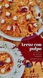 Arroz con pulpo y alioli de olivas negras