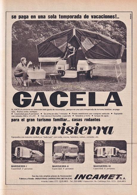 Gacela, un remolque carpa para cuatro personas de 1969
