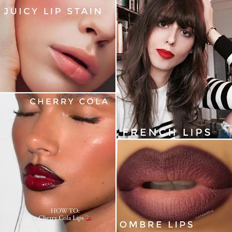 tendencias maquillaje labios 2024 juicy lips cherry lips stain French lips Paso a Paso como se hace tendencias maquillaje de labios