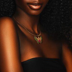 Colección Galápagos «El Día Internacional de la Ballena y Experiencias Exclusivas Para Amantes de Lujo» modelo con joya estilo hada de oro