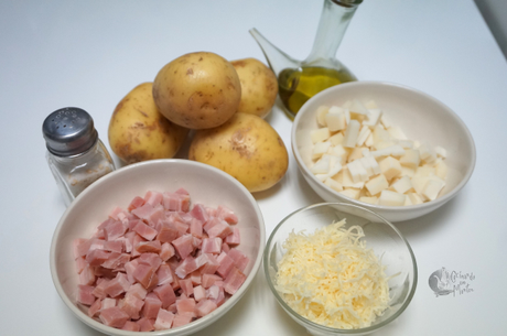 Patatas rellenas de bacon y queso