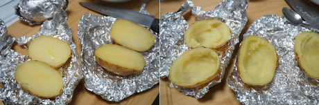 Patatas rellenas de bacon y queso