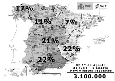 3,1 millones de desplazamientos por carretera previstos para los próximos dos días por la DGT