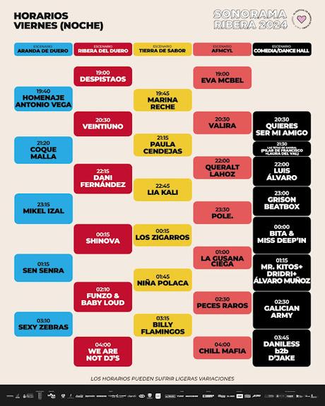 Horarios Viernes Sonorama Ribera 2024 Horarios Viernes Sonorama Ribera 2024