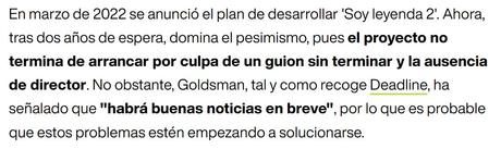 'Soy leyenda 2': El personaje de Will Smith seguirá vivo