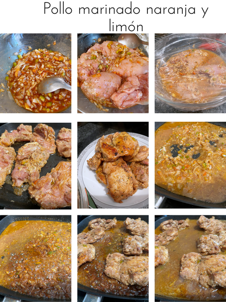Pollo marinado naranja y limón