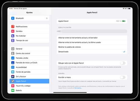 Cómo desactivar la doble pulsación en el Apple Pencil del iPad Cómo desactivar la doble pulsación en el Apple Pencil del iPad