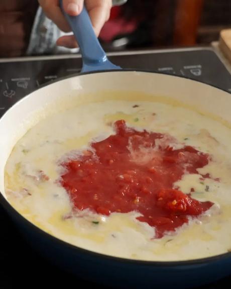 salsa de tomate y crema
