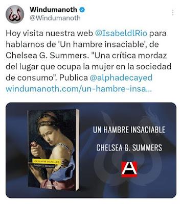 Reseña de Un hambre insaciable en la revista Windumanoth