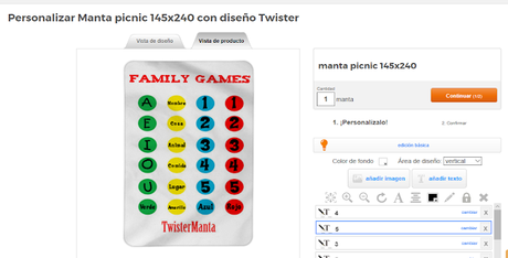 Wanapix manta personalizada twister family games
