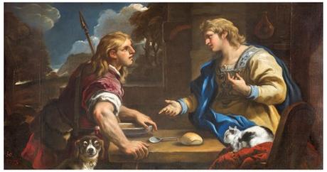 Esaú y Jacob (el cambio de la primogenitura) de Luca Giordano