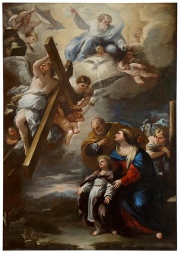La Sagrada Familia con los atributos de la pasión de Luca Giordano