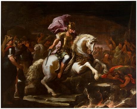 Marco Curzio lanzándose a la sima de Luca Giordano