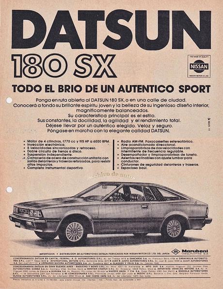 Datsun 180 SX comercializado en Argentina en el año 1980