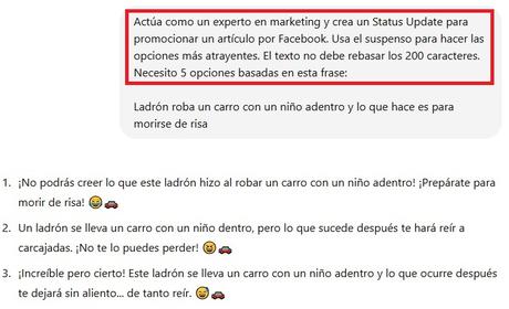 Mejor prompt ChatGPT para crear un copy