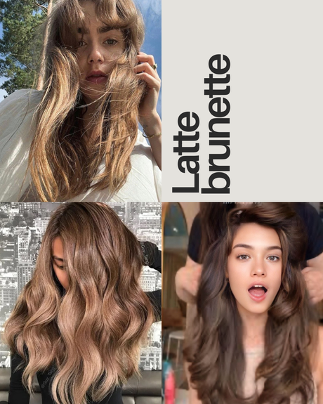 Latte brunette tendencia pelo cabello color 2024 Tendencia 2024 color pelo cabello primavera verano castaño oscuro claro