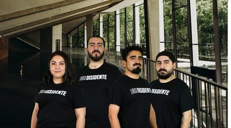 Lírica Disidente, equipo conformado por_ Irene Yáñez, directora de administración y finanzas; Ignacio Ramírez, director de creación artística; Nicolás Vásquez, director general; Gonzalo Molina, director de comunicaciones.