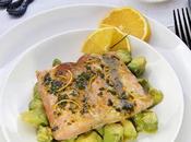 Salmón Vinagreta Naranja Ensalada Aguacate