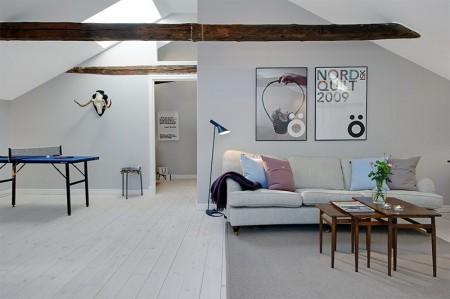 vigas en el techo de madera sillas eames patas de madera estilo nórdico electrodomésticos siemens dúplex para estudiantes decoración nórdica decoración estilo sueco decoración escandinava decoración en blanco decoración dúplex cocina kvik cocina blanca 