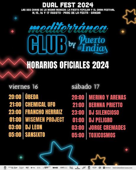 Horarios Mediterránea Festival 2024
