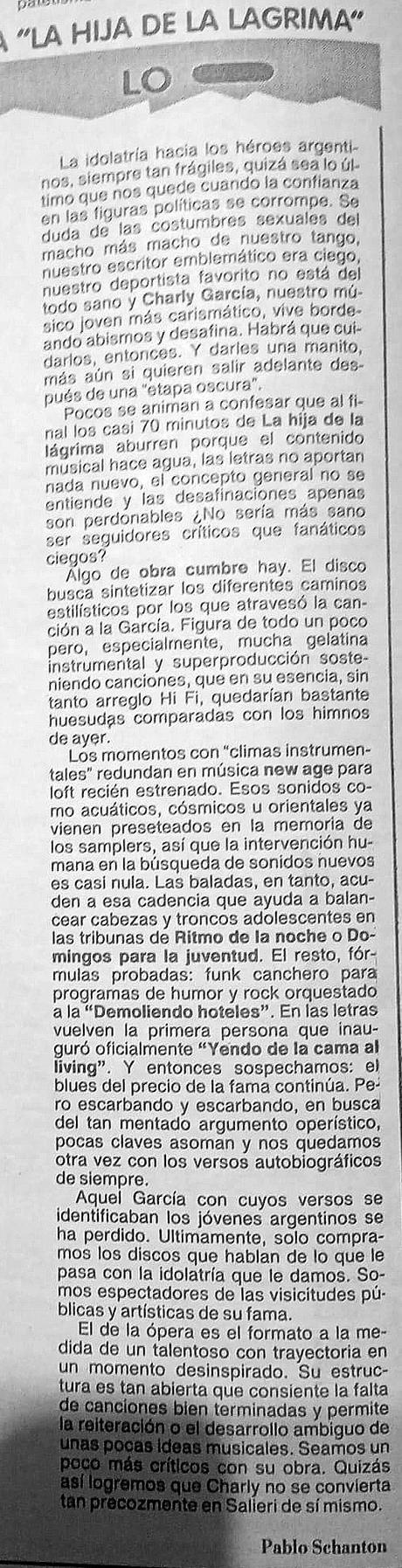 30 años de La Hija de la Lágrima: cambio de piel