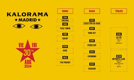Horarios Kalorama 2024 Viernes