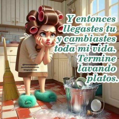 Y entonces llegastes tu y cambiastes toda mi vida. Termine lavando platos