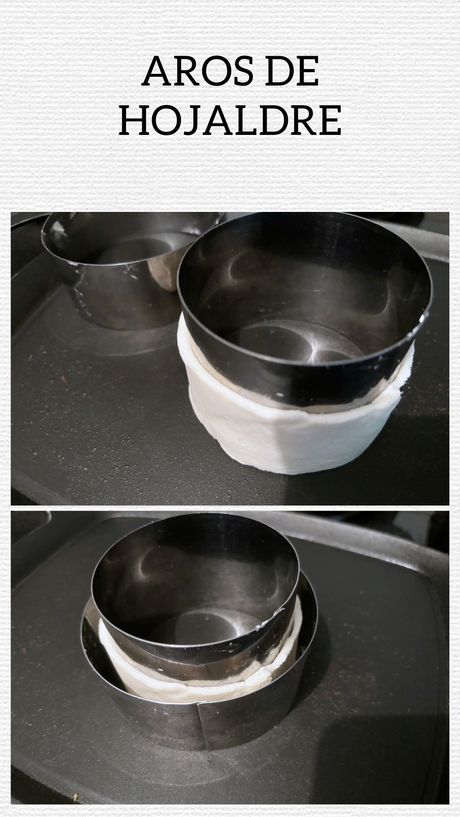 Aros de hojaldre con queso y tomate