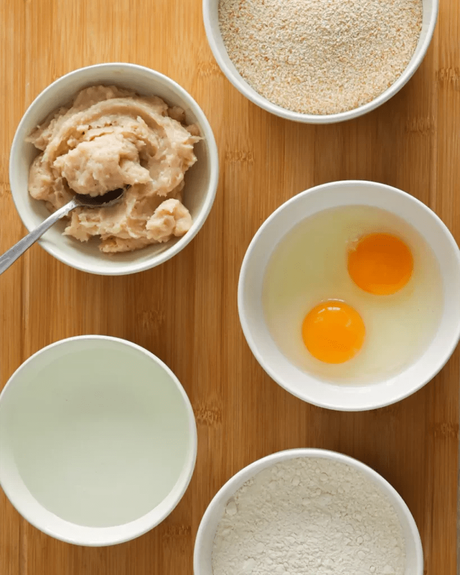 mise en place bowls para armado de nuggets