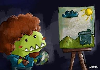 El dinosaurio artista de Vhalle