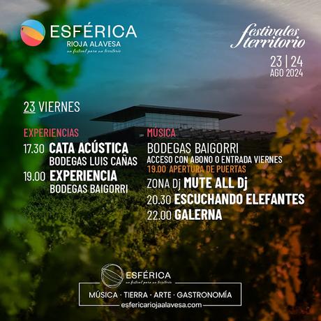 Horarios del Esférica Rioja Alavesa 2024 Horarios del Esférica Rioja Alavesa 2024