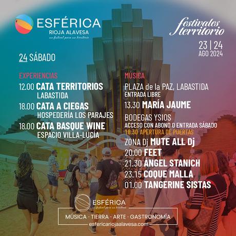 Horarios del Esférica Rioja Alavesa 2024 Horarios del Esférica Rioja Alavesa 2024