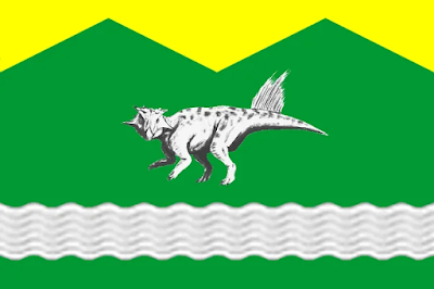 Escudos y banderas dinosaurianas