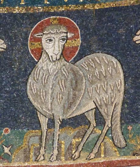 ROMÁNICO EN ROMA IGLESIA DE SANTA MARÍA DEL TRASTEVERE Cordero Místico  (Agnus Dei)