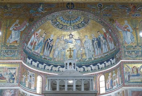ROMÁNICO EN ROMA IGLESIA DE SANTA MARÍA DEL TRASTEVERE  Mosaico Bóveda del ábside