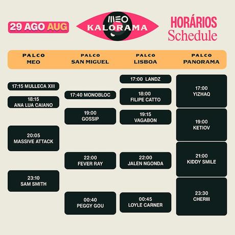 Horarios Meo Kalorama 2024