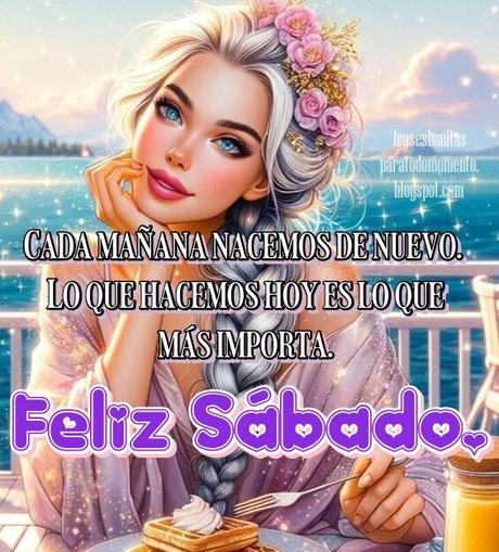 Cada mañana nacemos de nuevo.  Lo que hacemos hoy es lo que más importa.  (Buda)  Feliz Sábado.