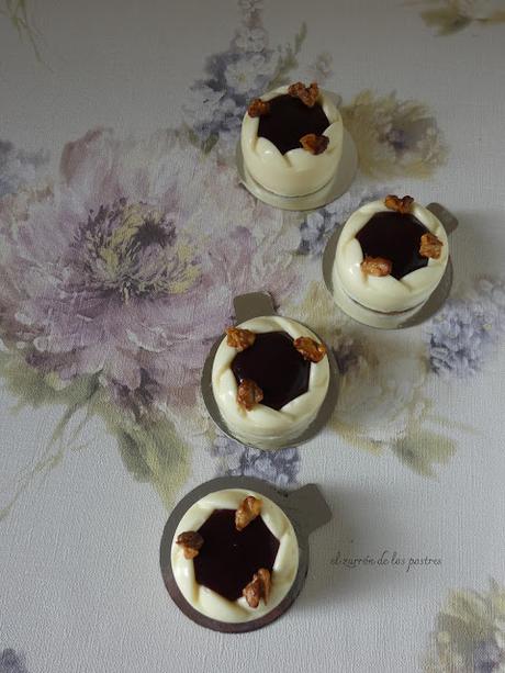 Semifrío de Chocolate Blanco, Ciruelas y Nueces