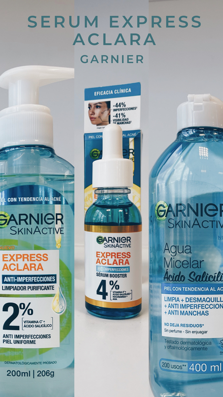 Serum garnier anti imperfecciones express aclara azul Garnier vitamina C salicílico como se usa manchas granos farmacity