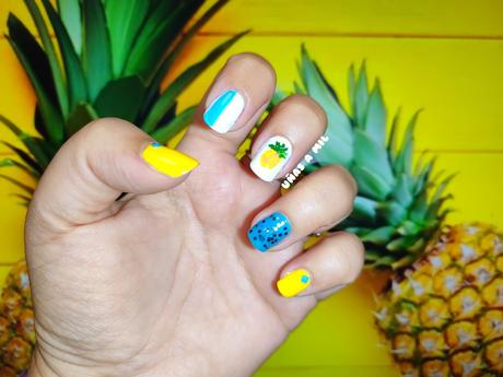 Diseño de uñas para verano: Piñas