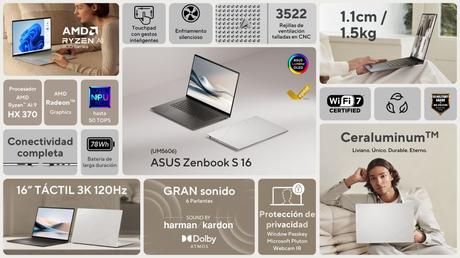 ASUS Lanza en Chile la nueva Zenbook S 16, una poderosa y sofisticada laptop de 16” con tan sólo 1,1cm de grosor Zenbook S 16 1